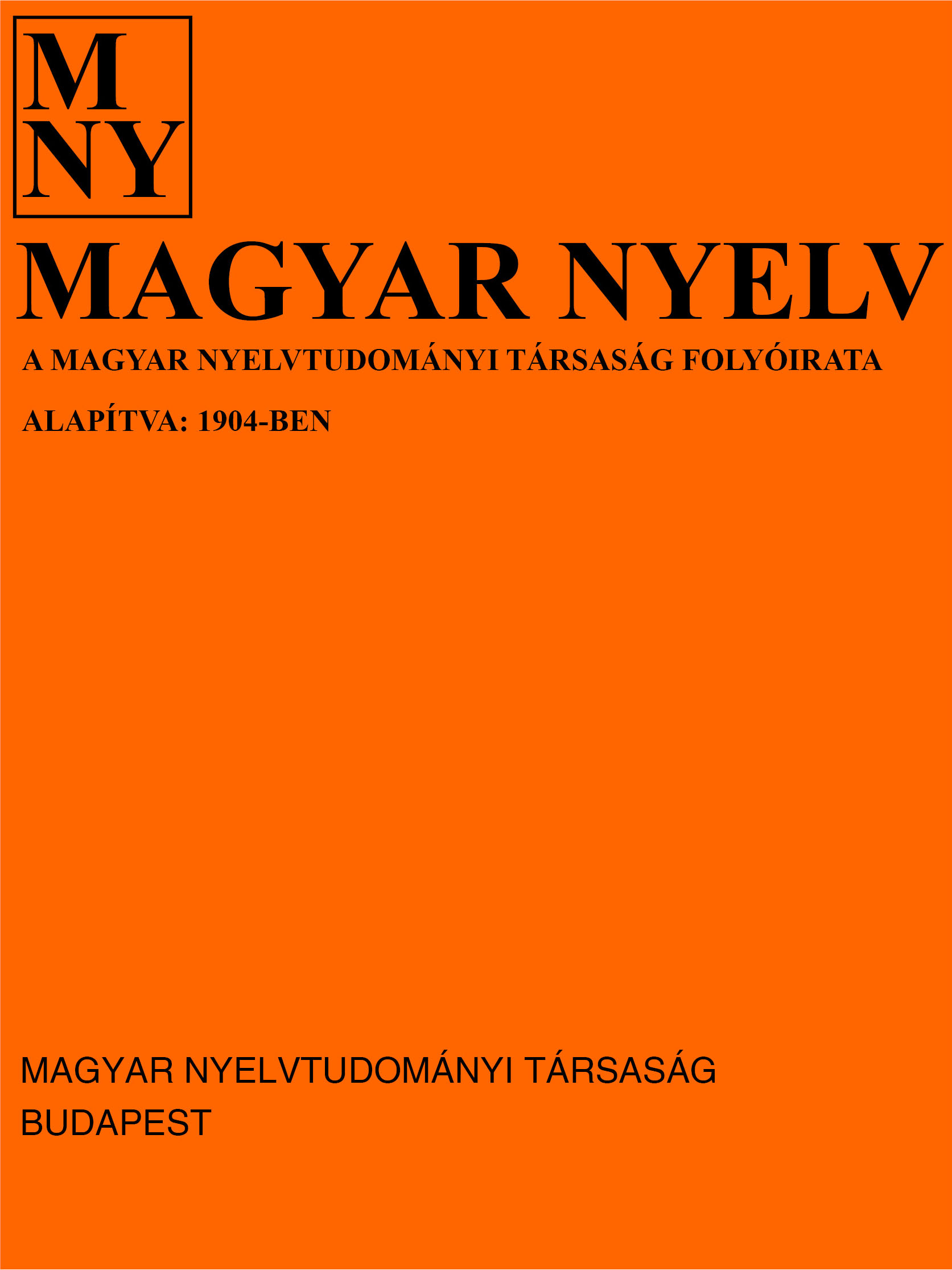 Magyar Nyelv általános borító
